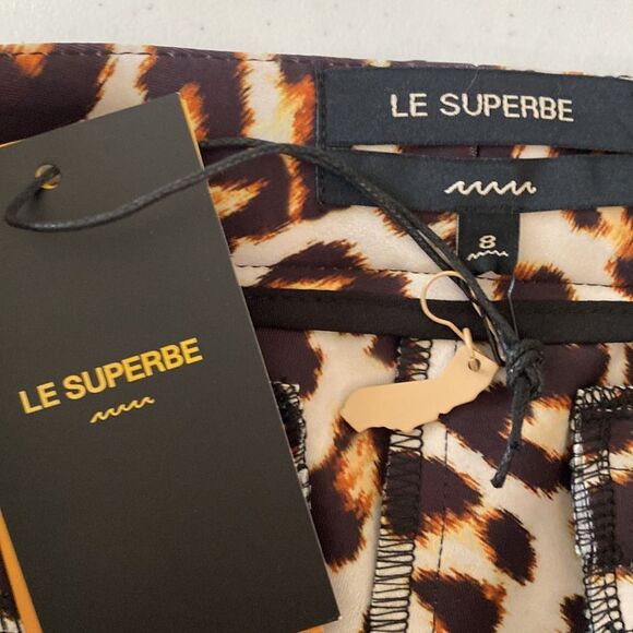 Le Superbe Cathouse High Waist Flare Ankle Pants Stretchy Animal Leopard Print - Picture 10 of 16